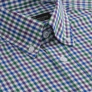 NEW Combatant Gentlemen Purple Blue Gingham Shirt